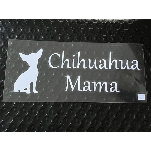 Chihuahua Mama White Car Sticker - Perfect for Laptops & Vehicles! - Picture 2 of 4